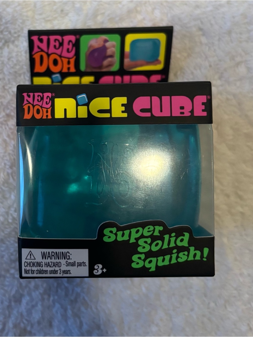 NeeDoh iCE CUBE Kids Super Solid Squish Toy - Blue